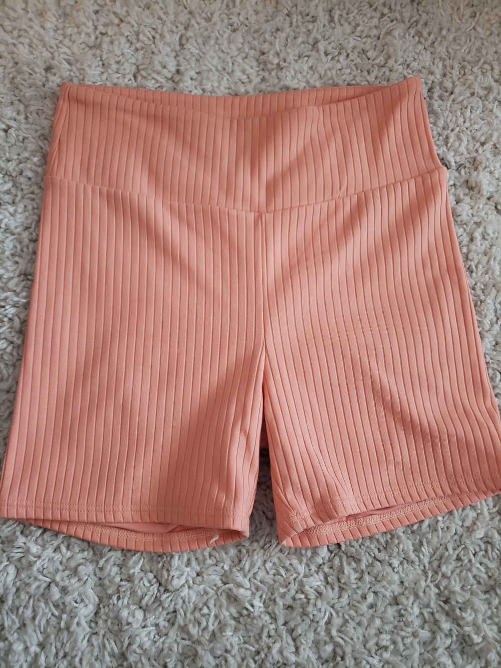 Rhythm Peach Ribbed High-Waist Athletic Shorts